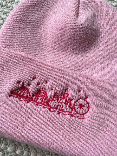 Disneyland Park embroidered cuffed beanie - READY TO SHIP- pink
