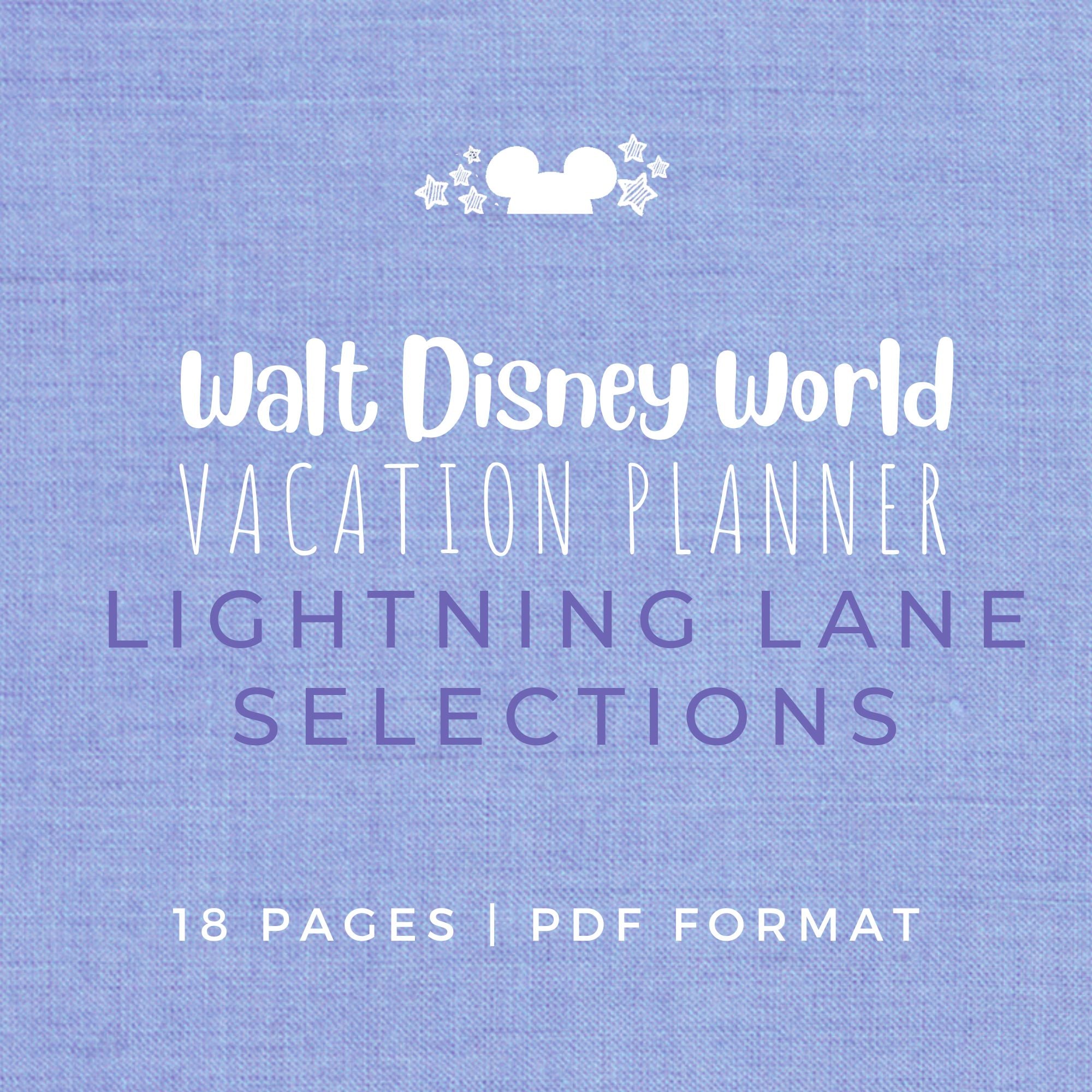 Disney Vacation Planner LIGHTNING LANE Planner Printable