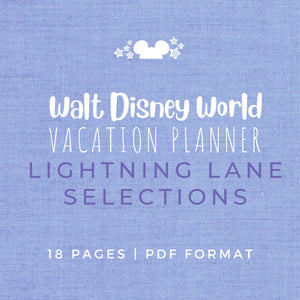 Disney Vacation Planner LIGHTNING LANE Planner Printable