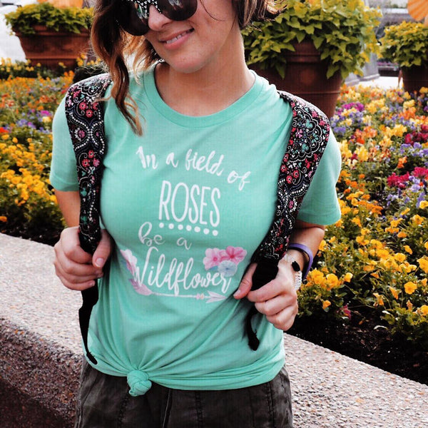 Wildflower and Roses T-Shirt Flower and Garden Festival Unisex Flower T-shirt