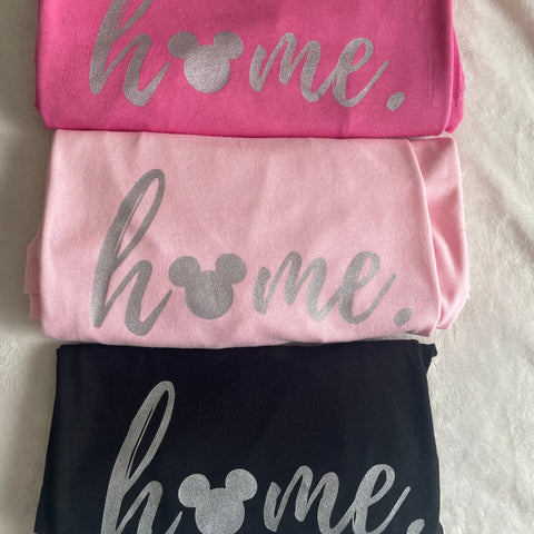 Disney Mickey Home BELLA CANVAS Shirt Silver Shimmer Ink - SMALL -READY TO SHIP