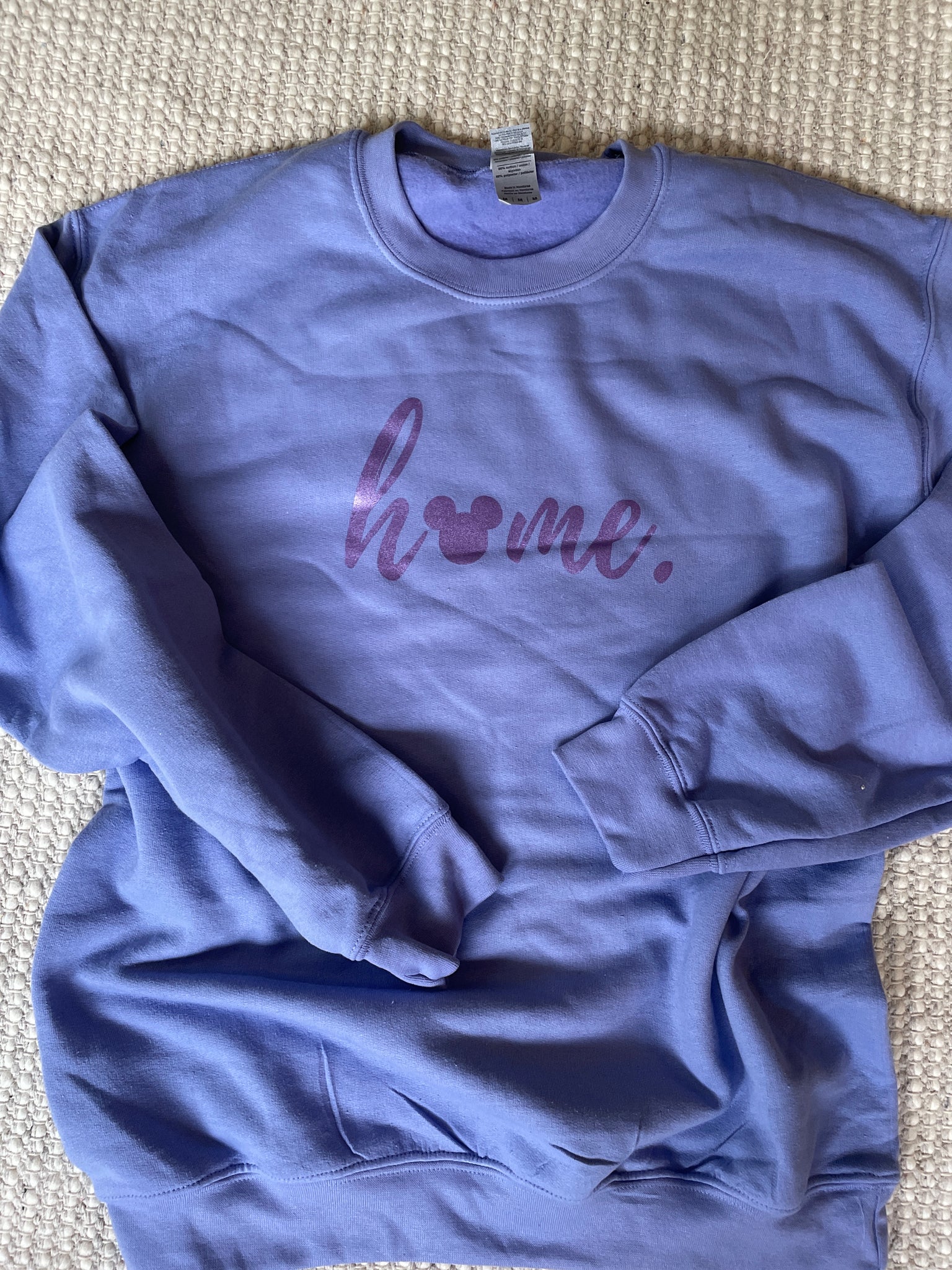 Periwinkle Purple Mickey Home Sweatshirt - READY TO SHIP - purple shimmer ink- Medium