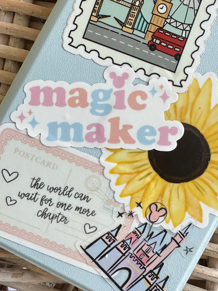 Disney Magic Maker Travel Agent Cast Member Sticker Pastel Disney Sticker for Water Bottles, Laptops, Journals, Kindle