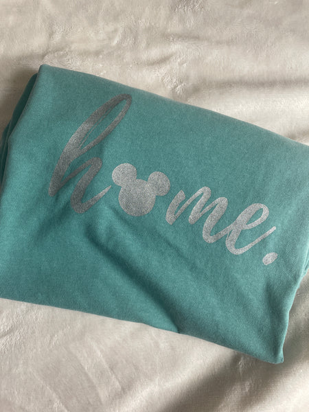 Mickey Home T-shirt Comfort Colors-READY TO SHIP- Silver Shimmer Ink