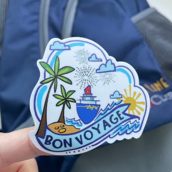Disney Cruise Bon Voyage Cruise Sticker DCL Sticker for Water Bottles, Laptops, Journals, Kindle