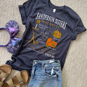 Sandersons Sisters T-shirt Distressed Halloween Disney Shirt Hocus Pocus Mercantile Vintage T-Shirt