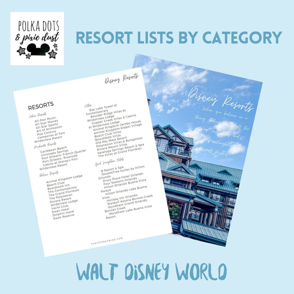 Walt Disney World Checklists Planning Guide E-Book