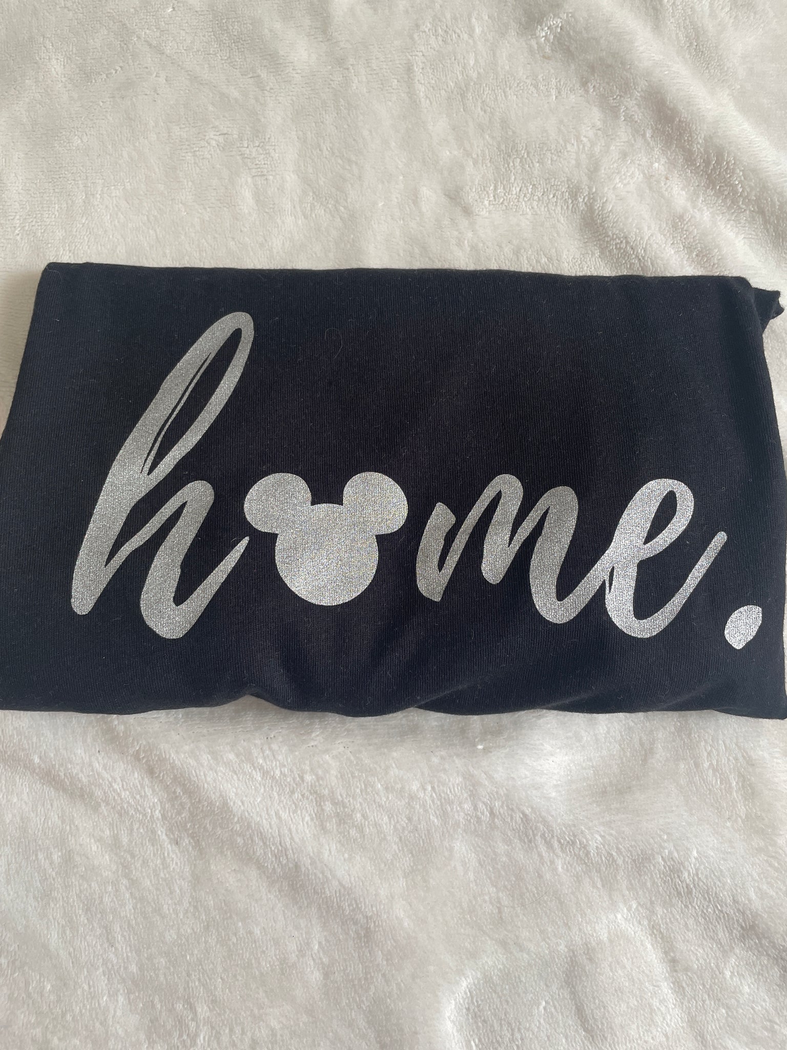 Disney Mickey Home BELLA CANVAS Shirt Silver Shimmer Ink - SMALL -READY TO SHIP