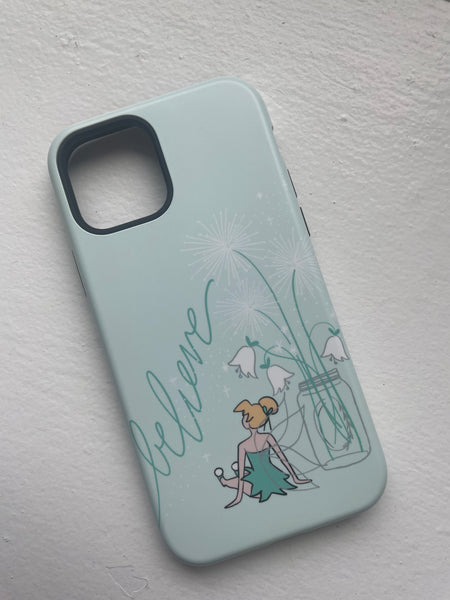 Tinkerbell iPhone Case Matte Mint Tink Believe 12 Pro - READY TO SHIP
