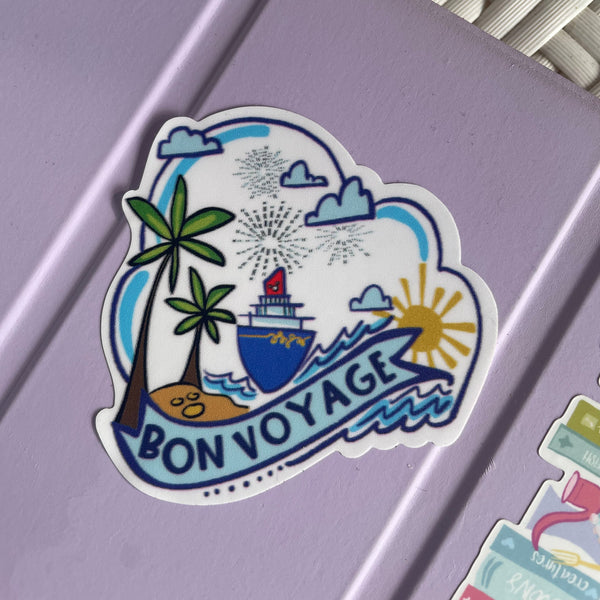 Disney Cruise Bon Voyage Cruise Sticker DCL Sticker for Water Bottles, Laptops, Journals, Kindle