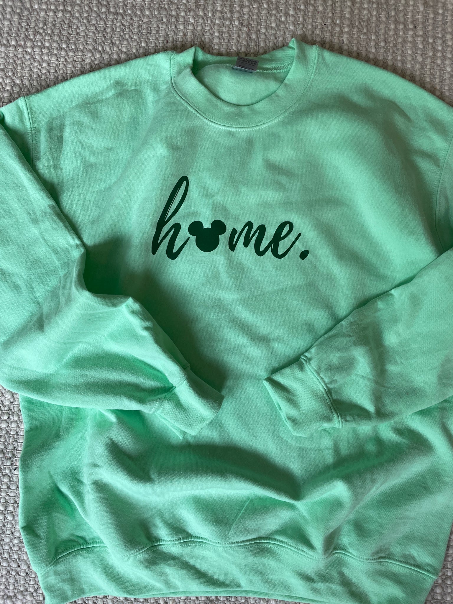 Mint Green Mickey Home Sweatshirt - READY TO SHIP -Medium