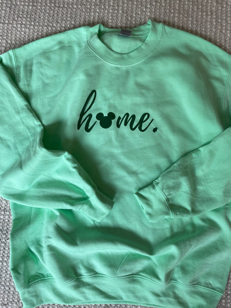 Mint Green Mickey Home Sweatshirt - READY TO SHIP -Medium