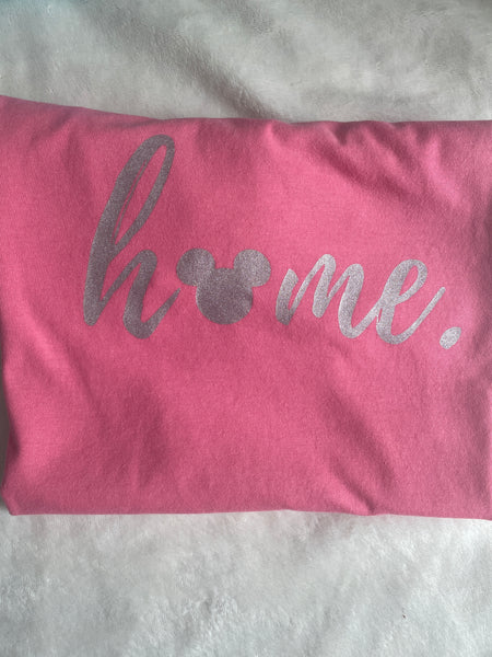 Mickey Home T-shirt Comfort Colors-READY TO SHIP- Silver Shimmer Ink