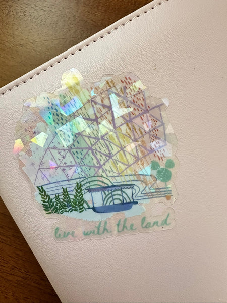 Disney Living with the Land Epcot Iridescent Clear sticker