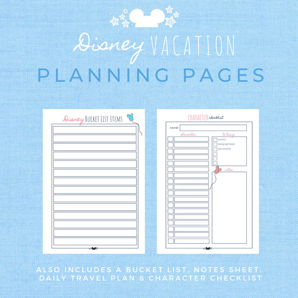 Disney Planner RIDES & ATTRACTIONS Planner Printable