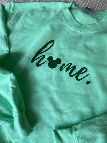 Mint Green Mickey Home Sweatshirt - READY TO SHIP -Medium