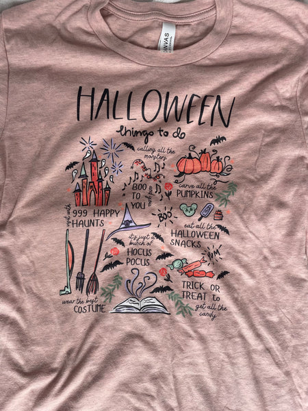 Halloween Things to Do- READY TO SHIP- heather prism peach, small