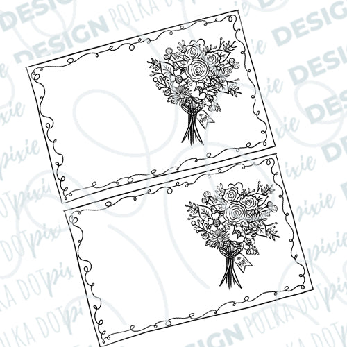 Disney Mom Flowers Card- Printable- to Color for Mother's Day and Birthdays - DIGITAL DOWNLOAD
