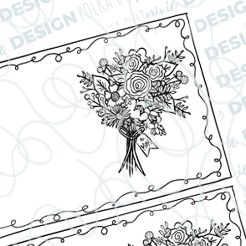 Disney Mom Flowers Card- Printable- to Color for Mother's Day and Birthdays - DIGITAL DOWNLOAD