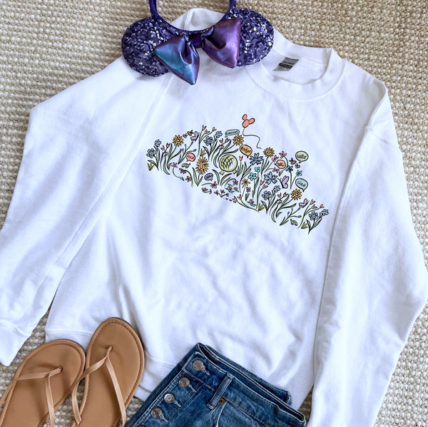 Disney Garden Sweatshirt Epcot World Showcase Flower Garden Unisex Sweatshirt
