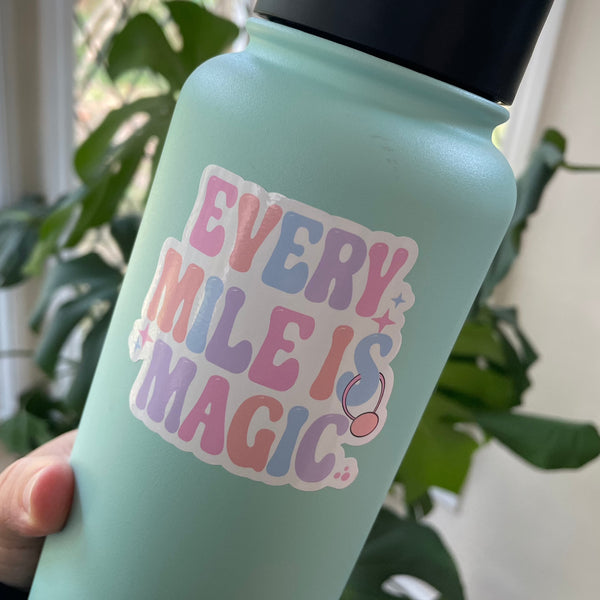 runDisney sticker Every Mile is Magic Pastels Disney water bottle laptop running stickers