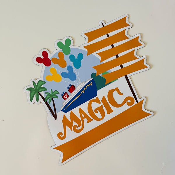 Disney MAGIC Cruise Magnet Family Cruise Magnet for Disney Cruise Door Writeable 5"x 6" Disney Magnet