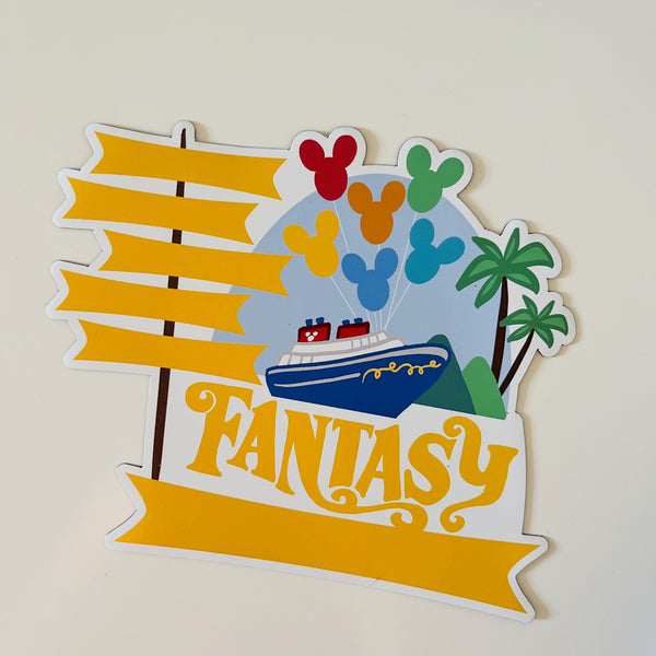 Disney FANTASY Cruise Magnet Family Cruise Magnet for Disney Cruise Door Writeable 5"x 6" Disney Magnet