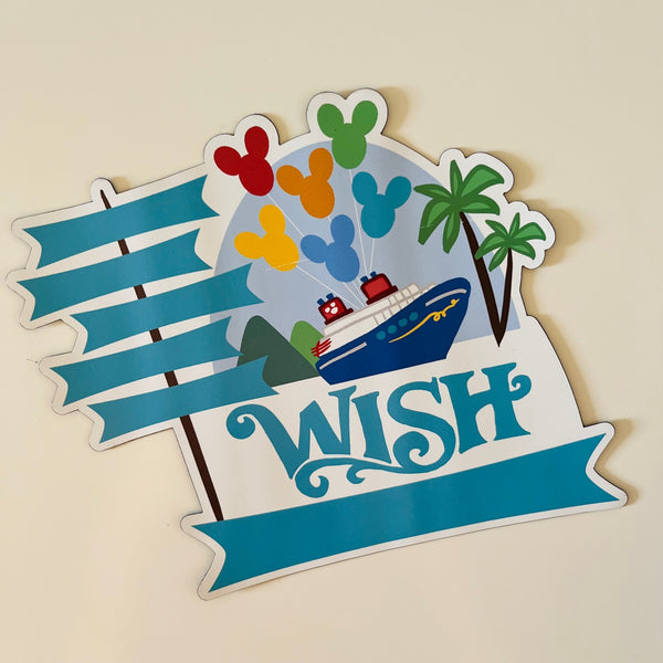 Disney WISH Cruise Magnet Family Cruise Magnet for Disney Cruise Door Writeable 5"x 6" Disney Magnet