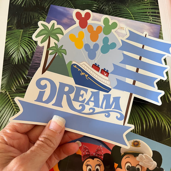 Disney DREAM Cruise Magnet Family Cruise Magnet for Disney Cruise Door Writeable 5"x 6" Disney Magnet