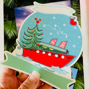 Disney CHRISTMAS Cruise Magnet Family Cruise Magnet for Disney Cruise Door Writeable 5"x 5" Disney Magnet