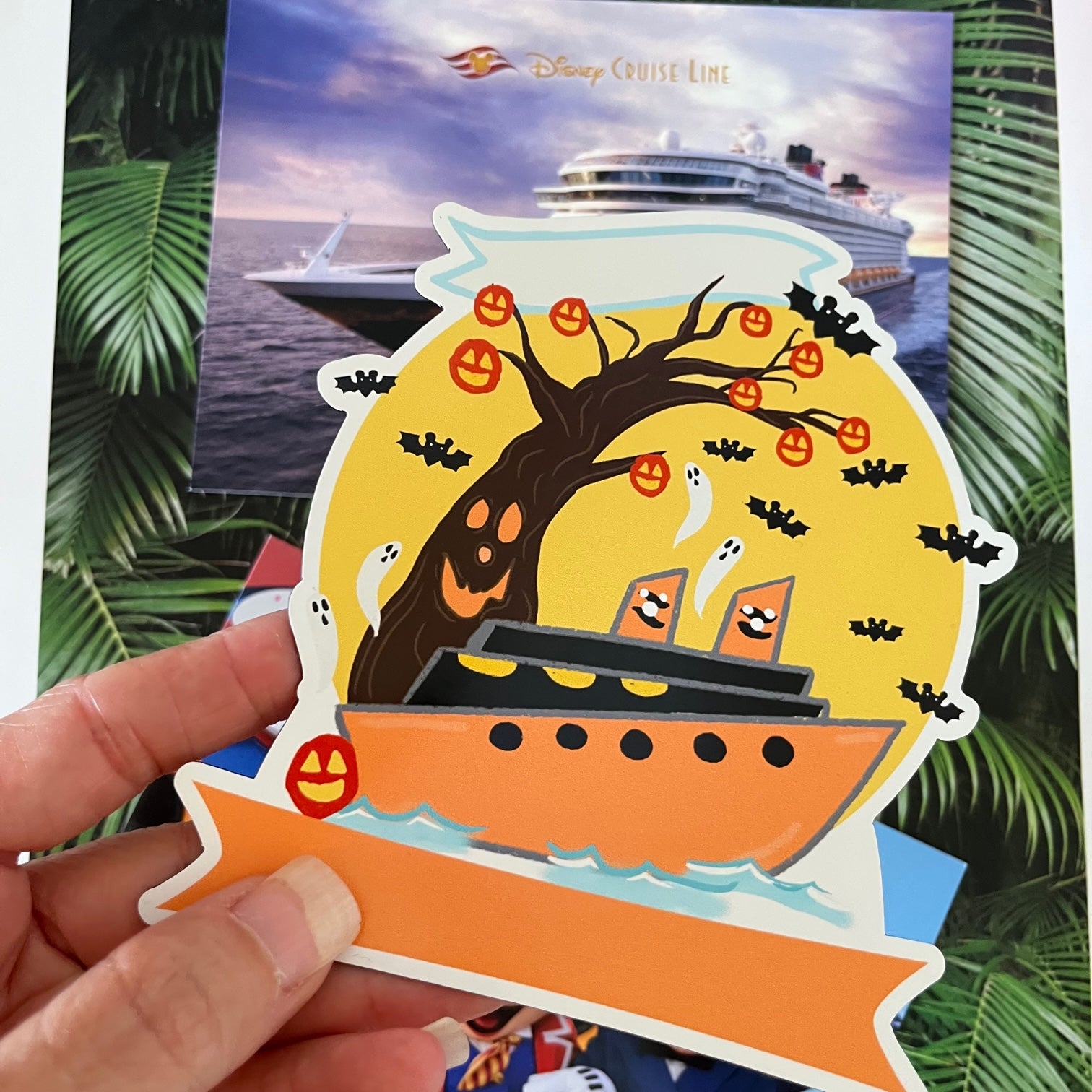 Disney Cruise HALLOWEEN on the High Seas Magnet Family Cruise Magnet for Disney Cruise Door Writeable 5"x 5" Disney Magnet