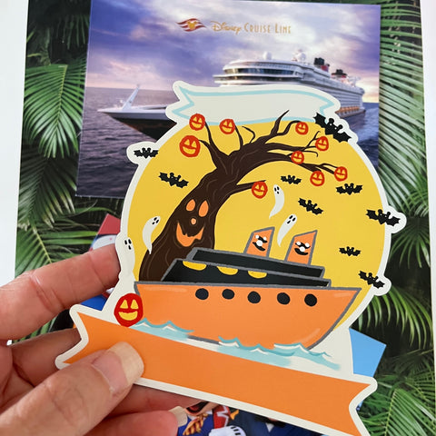 Disney HALLOWEEN Cruise Magnet Family Cruise Magnet for Disney Cruise Door Writeable 5"x 5" Disney Magnet