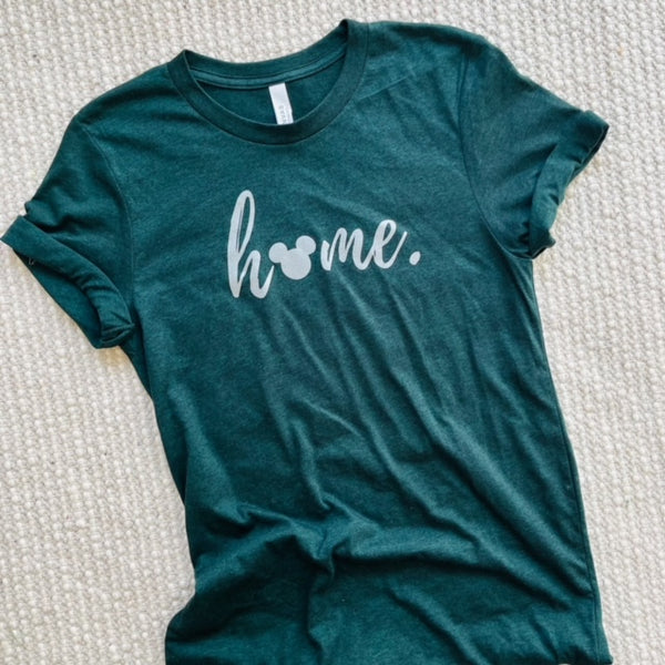 Mickey Home T-Shirt READY TO SHIP- Hunter Green- SMALL