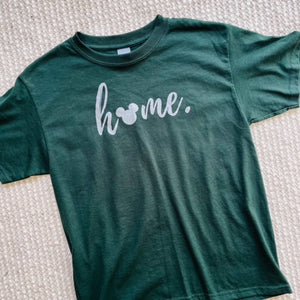 Mickey Home Kid's T-shirt- READY TO SHIP- Hunter Green-YOUTH LARGE