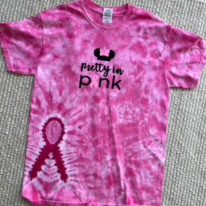 Pretty in Pink Disney Breast Cancer Awareness Tie Dye T-Shirt- READY TO SHIP- Pink- MEDIUM