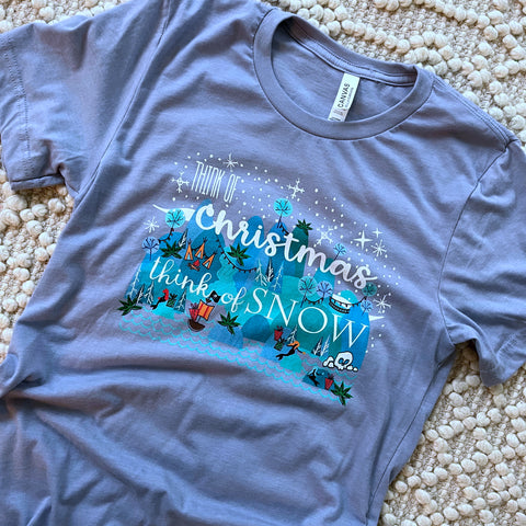 Neverland Christmas Think of Christmas T-Shirt-READY TO SHIP-Heather Blue- SMALL