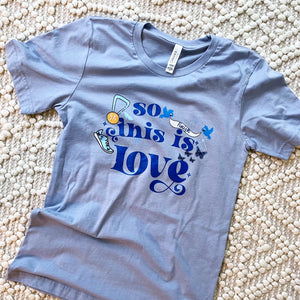 runDisney Cinderella So this is Love T-Shirt-READY TO SHIP-Heather Blue- SMALL