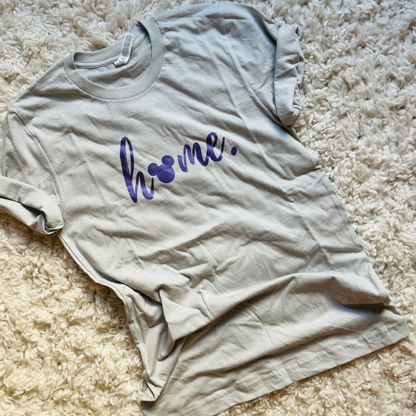 Mickey Home T-shirt Bella Canvas-READY TO SHIP- Purple Shimmer Ink