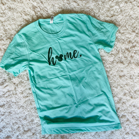 Mickey Home T-shirt Comfort Colors-READY TO SHIP- Island Reef Green- SMALL