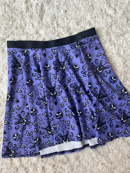 Disney Haunted Mansion Wallpaper Skirt - READY TO SHIP-Purple- XL