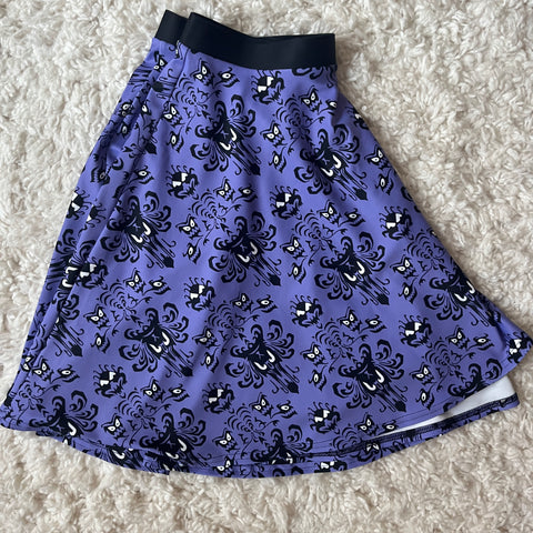 Disney Haunted Mansion Wallpaper Skirt - READY TO SHIP-Purple- XL