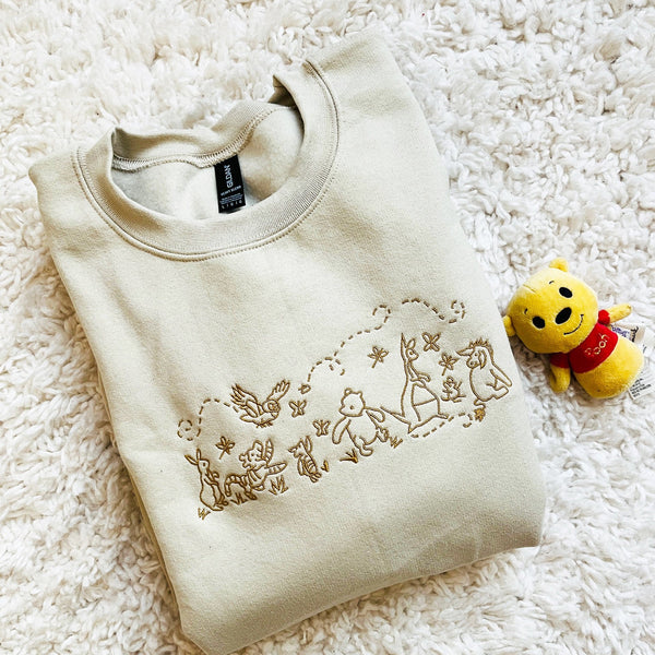 Winnie the Pooh EMBROIDERED Sweatshirt Pooh Parade Sweatshirt