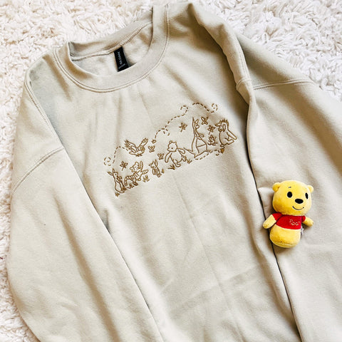 Winnie the Pooh EMBROIDERED Sweatshirt Pooh Parade Sweatshirt
