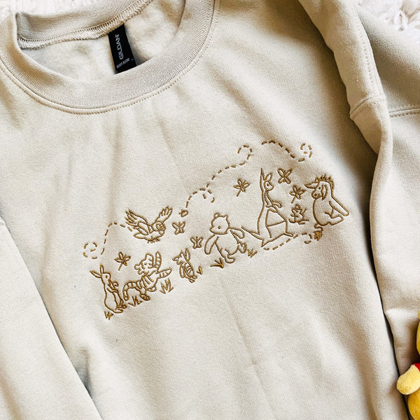 Winnie the Pooh EMBROIDERED Sweatshirt Pooh Parade Sweatshirt