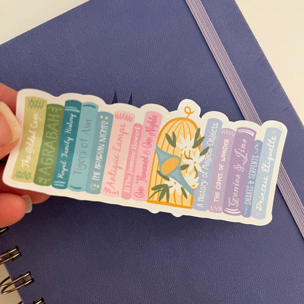 Jasmine Books Sticker Disney Princess Bookish Aladdin Jasmine Fairytales Sticker