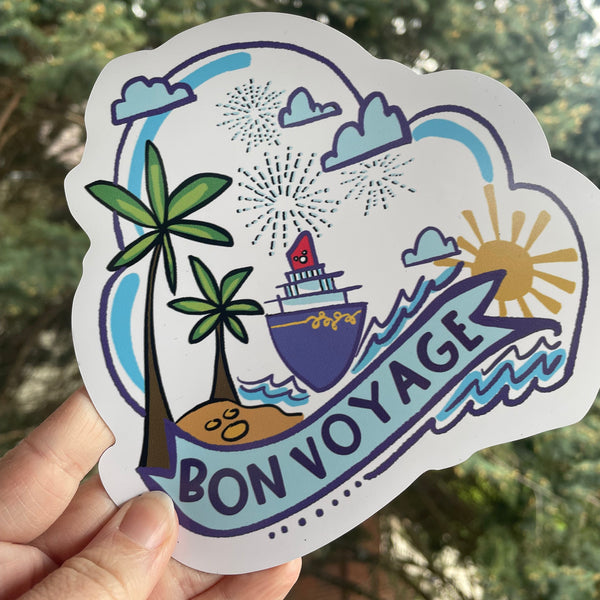 Bon Voyage Cruise Magnet DCL Ship Beach and Sunshine Disney Cruise Door Decoration Magnet