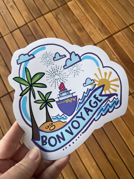 Bon Voyage Cruise Magnet DCL Ship Beach and Sunshine Disney Cruise Door Decoration Magnet