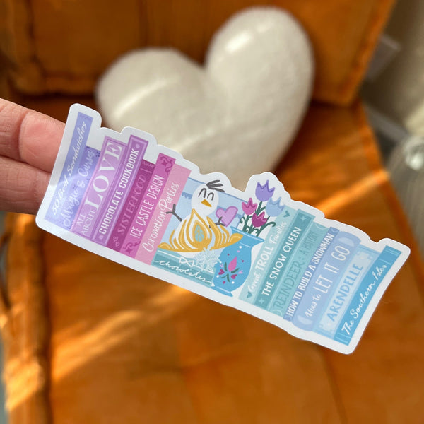 Frozen Books Sticker Anna Elsa Sticker Disney Princess Bookish Sisters Frozen Fairytale Book Sticker