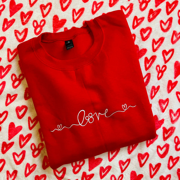With Love, Mickey Disney EMBROIDERED Sweatshirt - White Thread