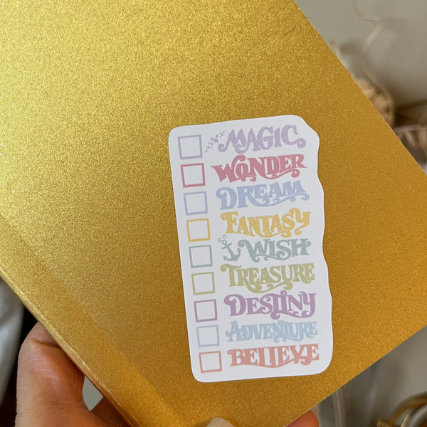 Disney Cruise Ships Checklist Sticker Pastel Disney Ships Sticker White Vinyl Background